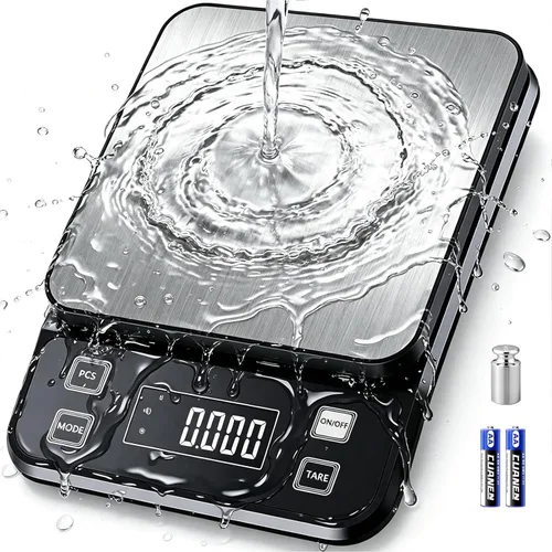 Miniatura 8 de Báscula de alimentos impermeable IPX7 de 0.00 oz, báscula de cocina de precisión, báscula digital de alimentos de 22.0 lbs/22 libras, recargable por