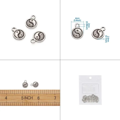 Miniatura 3 de Craftdady Colgantes de aleación de plata antigua estilo tibetano, bonitos dijes colgantes de metal, colgantes de animales vintage, dijes colgantes