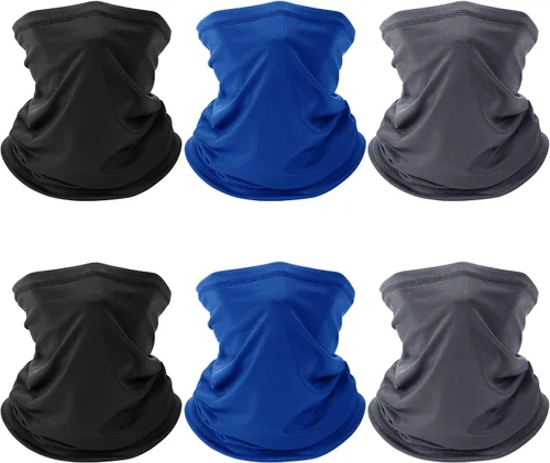 Paquete de 6 polainas de cuello para hombres y mujeres, máscara de verano contra el polvo UV, polainas de enfriamiento para el cuello, cubierta