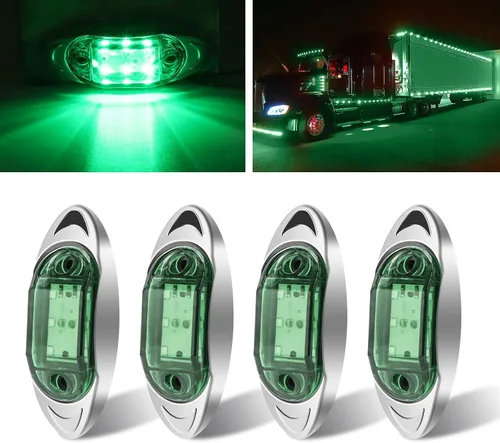 Miniatura 11 de Biqing 4 luces LED blancas de 1.8 pulgadas, 6 luces LED de marcador de remolque, luces indicadoras LED de montaje delantero y trasero, bisel Blanco