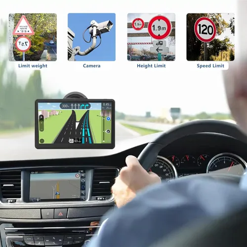 Miniatura 2 de Navegación GPS con pantalla táctil de 7 pulgadas para automóvil, camión y RV con mapas 2025 - Alertas de advertencia de velocidad y luz roja