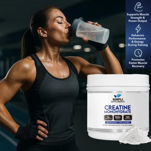 Miniatura 3 de Polvo de monohidrato de creatina pura 0.17 oz por porción Creatina en polvo de 17.64 oz para hombres y mujeres Suplemento nutricional