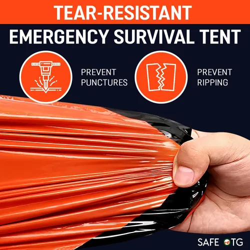Miniatura 5 de Emergency Survival Tent Life Shelter 2 Person Mylar Tube Tents Tarp with Whistle & Paracord Year-Round All Weather Protection for Car Outdoor Hiking