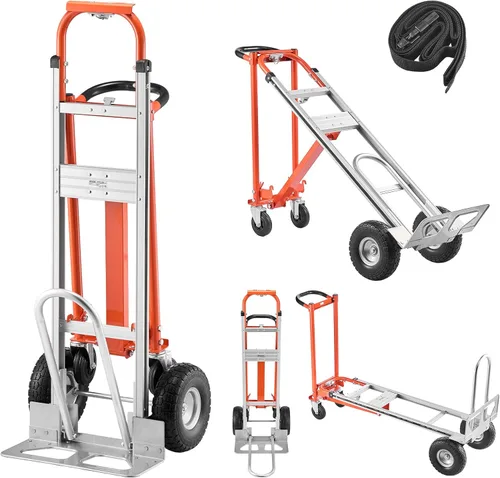 Miniatura 10 de VEVOR Camión de Mano Plegable y Dolly, Capacidad de 275 Libras, Carro Plegable de Aluminio, Carrito de Equipaje de Alta Resistencia con Mango