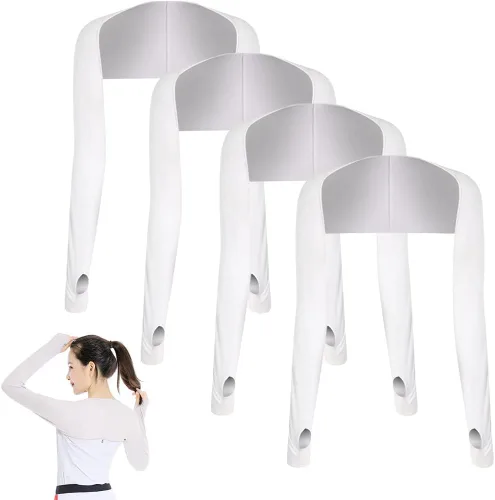 Miniatura 12 de 4 fundas de chal de enfriamiento con agujeros para los dedos, chal de enfriamiento para mujer, fundas de brazo anti UV, transpirables y cómodas