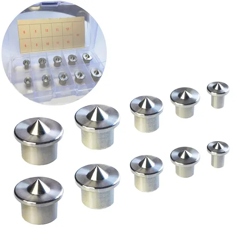 Miniatura 9 de Juego de 10 centros de clavija de acero inoxidable para perforar agujeros con punta afilada para herramientas de carpintería, clavijas sólidas