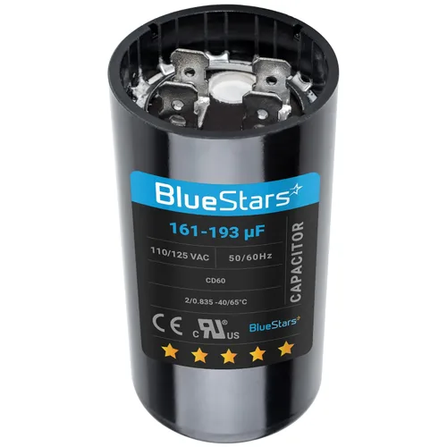 Miniatura 25 de [[Listado UL] BlueStars 108-130 uF MFD 110-125 VCA voltios ±20% 50/60 Hz CD60 Condensador de arranque redondo AC Pieza de repuesto eléctrico
