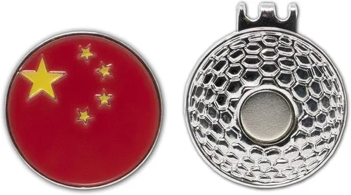 Miniatura 3 de DA VINCI Clip magnético para sombrero de golf con marcador de pelota de golf de metal de 1 pulgada en relieve de la bandera de los países