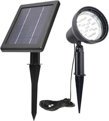 SUNLONG Focos Solares para Exteriores Impermeables Brillantes Luces Solares de Pared LED Luz de Seguridad de Inundación Solar para Bandera Patio