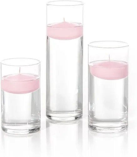 Miniatura 27 de yummi Juego de 18 velas flotantes y jarrones cilíndricos - Borgoña
