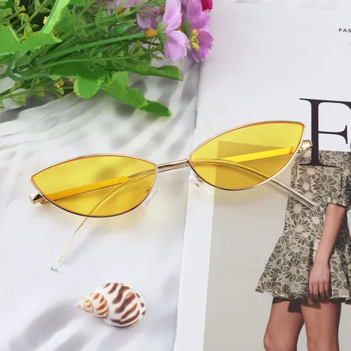 Miniatura 7 de FEISEDY Gafas de sol de diseñador de moda Retro pequeños pétalos forma arco templo diseño B2298