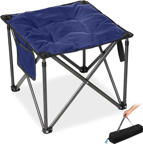 Miniatura 14 de FUNDANGO Taburete de Campamento Extragrande para Adultos, Otomán Plegable con Acolchado Grueso de 18.1 Pulgadas para Descansar los Pies, Silla
