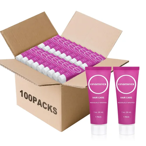 Acondicionador de tamaño de viaje a granel, mini muestra de cabello envuelta individualmente, acondicionador pequeño para hombres y mujeres,