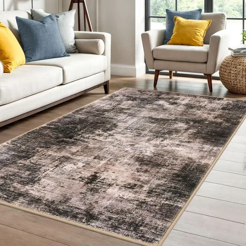 Miniatura 154 de IOHOUZE Alfombra pequeña abstracta de 2 x 3 pies, alfombra de entrada lavable para entrada interior, alfombras con respaldo de goma, alfombra gris