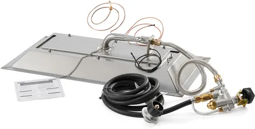 Miniatura 3 de The Outdoor Greatroom Company Quemador de gas propano – Kit de quemador de fuego de cristal lineal Plus Spark Ignition – Inserto para hoguera de gas
