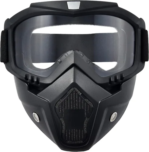 Miniatura 10 de Máscara de paintball anti niebla, máscara de Airsoft para cara completa, máscara táctica, gafas de casco de motocicleta con máscara facial extraíble