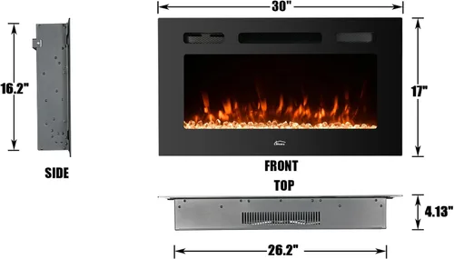 Miniatura 4 de Clihome Chimenea eléctrica de 30 pulgadas, para chimenea eléctrica, calentador de chimenea eléctrica, decoración de chimenea, calentador de chimenea