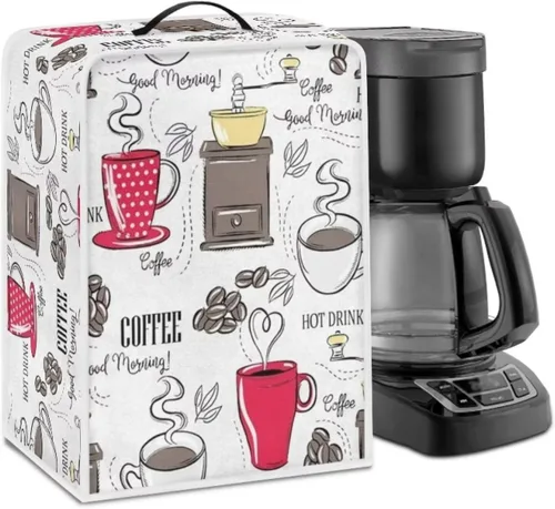 Miniatura 13 de Funda para cafetera, poliéster, azul, se adapta a la mayoría de máquinas de café estándar, protector resistente al polvo, huellas dactilares