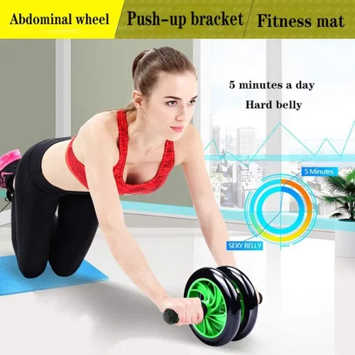 Miniatura 2 de Dos ruedas tipo rebote automático rueda abdominal movimiento abdominal rueda núcleo fuerza entrenamiento equipo de fitness y ejercicio abdominal