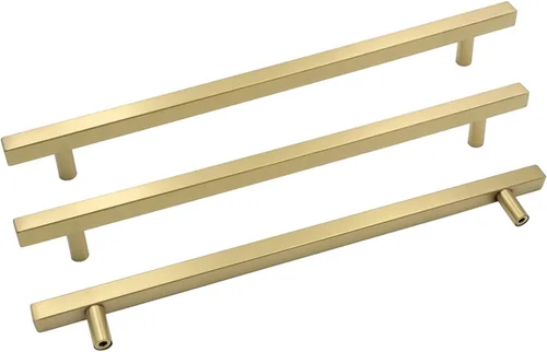 Miniatura 10 de Goldenwarm Paquete de 5 manijas negras de gabinete de 2-1/2 pulgadas (2.520 in) color negro mate, tiradores de cajón en T para armarios de cocina