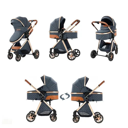 Miniatura 3 de Cochecito de bebé 2 en 1 reversible portátil estándar, cochecito convertible plegable para bebé, carriola para recién nacidos, capazo plegable de 2