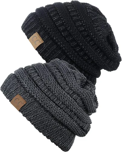 Miniatura 27 de Gorro a la moda de tejido suave abultado, cálido y elástico de C.C