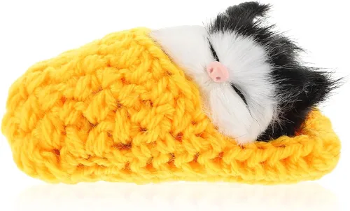 Ciieeo Gato dormido en zapatilla de juguete con sonidos de maullidos mini gatito en decoración de zapatos para niños y niñas para fiestas de Navidad