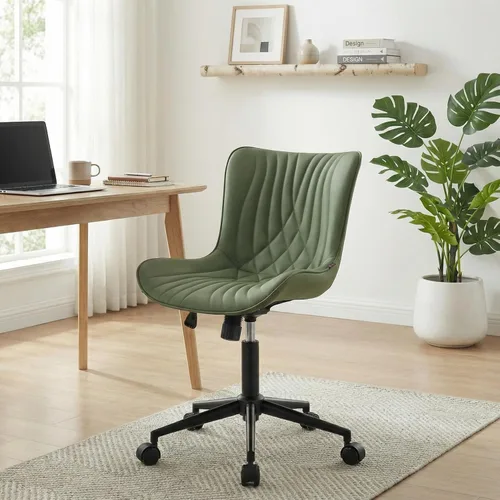 Miniatura 12 de YOUNIKE Silla de Oficina, Silla de Escritorio con Ruedas, Sillas de Tarea de Computadora para Oficina en Casa, Silla de Tocador Moderna Acolchada