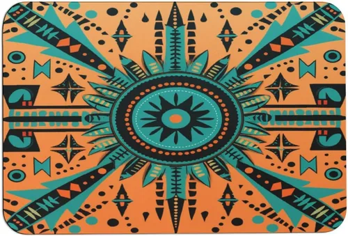 Miniatura 11 de Alfombra de baño de color naranja brillante, turquesa, verde azulado, azul, piel de napa, antideslizante, ultra suave y súper absorbente, alfombra