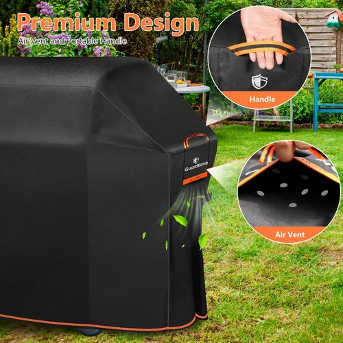 Miniatura 7 de [Tela resistente 1000D mejorada] Cubierta de parrilla de 48 pulgadas para parrillas de gas Weber Spirit y Spirit II 200 Series al aire libre
