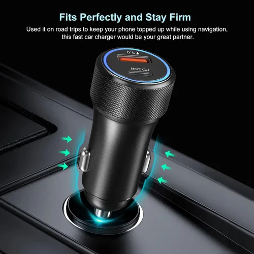 Miniatura 5 de Cargador de coche USB C, paquete de 5, 36 W, doble puerto PD&QC 3.0, carga rápida, 12 V, cargador de coche, adaptador de encendedor de cigarrillos