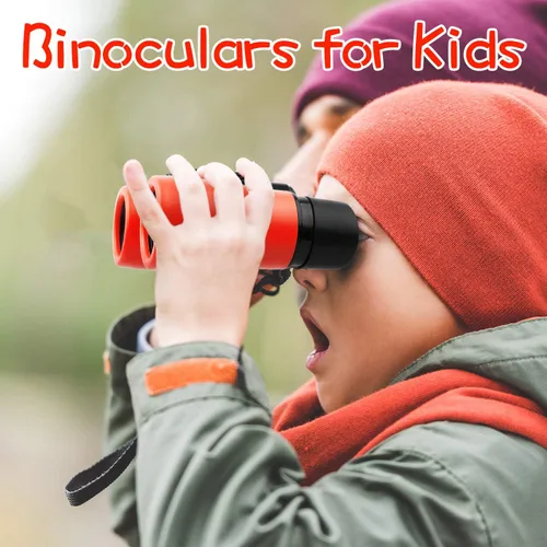 Miniatura 5 de Binoculares de juguete a prueba de golpes, para niños de 3 a 12 años de edad, niños o niñas, para observación de aves, juguete educativo, para rojo