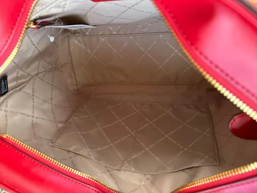 Miniatura 6 de Michael Kors Jet Set Travel - Bolsa de cadena de bolsillo frontal medio Chili Rojo Oro MK, Rojo, M
