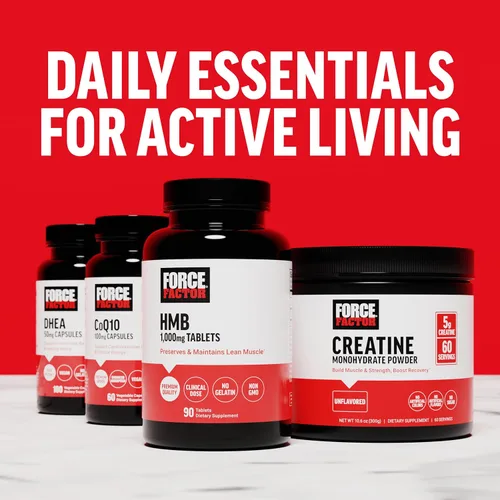 Miniatura 8 de FORCE FACTOR Suplemento HMB para preservar el músculo magro, apoyar la recuperación del entrenamiento y prevenir la descomposición de proteínas