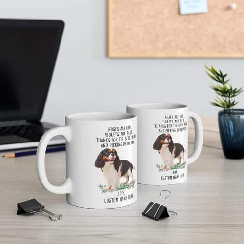 Miniatura 5 de Regalos divertidos para los amantes de las mascotas, Cavalier King Charles Spaniel Tri Color Nombre Personalizado Roses Are Red Violets Are Blue Dog