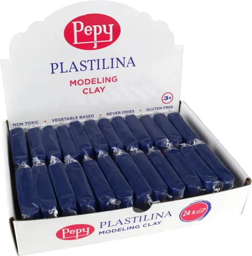 Miniatura 10 de Pepy Plastilina - Arcilla de modelado reutilizable y no secada; juego de 24 barras, 1.4 onzas cada una, perfecta para proyectos de arte y Azul claro
