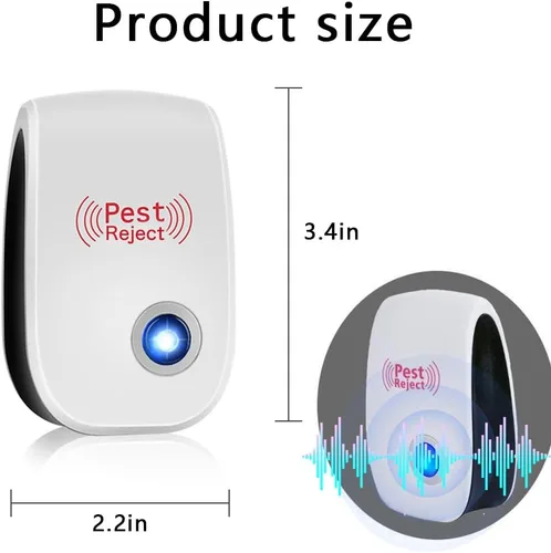 Miniatura 2 de Paquete de 6 repelentes ultrasónicos de plagas para interiores, repelente de plagas, enchufe ultrasónico para arañas, ratones, mosquitos