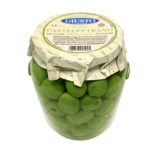 Giusto Sapore Aceitunas italianas – Castelvetrano sin hueso – Premium Gourmet libre de OGM – Importado de Italia y propiedad familiar – 19.4 oz.