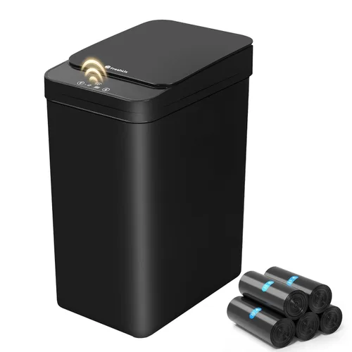 Miniatura 9 de FRESHLIX Cubo de basura para baño, 2.6 galones, con sensor de movimiento automático, sin contacto, impermeable, con tapa, cubo de basura pequeño