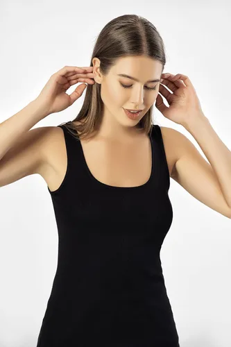 Miniatura 40 de VAVONNE Camiseta sin mangas tipo camisola para mujer, toda de algodón, aireada, suave y cómoda