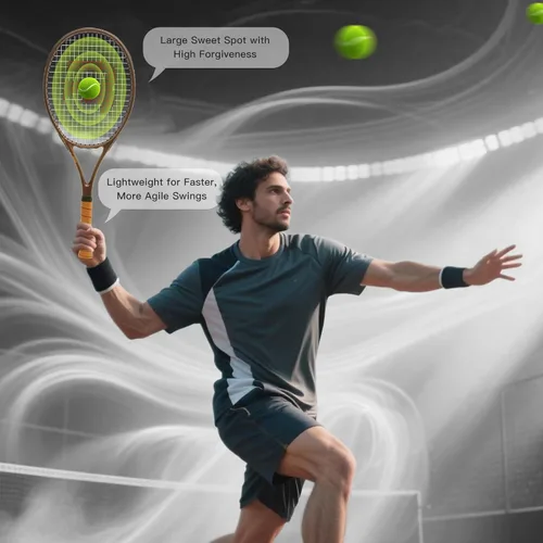 Miniatura 2 de BatZoom Tennis Racket for Beginners & Adults - Lightweight Graphite Racquet with Comfortable Grip Shock Reduction Technology Includes Carrying