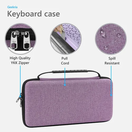 Miniatura 3 de Geekria Funda de transporte para teclado, funda protectora de viaje rígida para teclado compacto pequeño, compatible con Logitech K380, Logitech