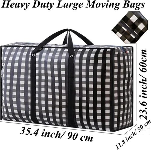 Miniatura 2 de Bolsas de mudanza grandes resistentes – Bolsas de almacenamiento grandes de 162 L con cremallera duradera, organizadores grandes impermeables