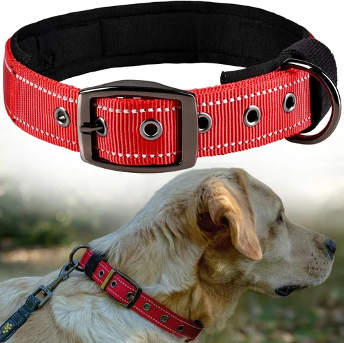 Miniatura 12 de ADITYNA Collares para perros pequeños, acolchados, de neopreno suave, ultra cómodos, reflectantes, resistentes, color azul