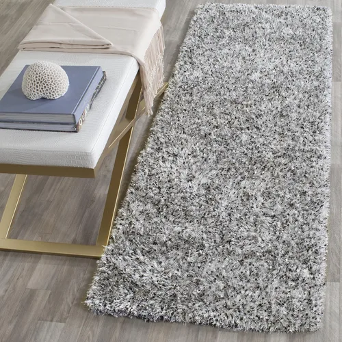 Miniatura 23 de SAFAVIEH Malibu Shag Collection - Alfombra decorativa, 3 x 5 pies, carbón, hecha a mano, sólida, 1.4 pulgadas de grosor, ideal para zonas de alto