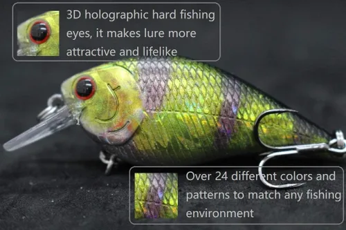 Miniatura 5 de Minnow Crankbait para pesca de lubina Señuelo de lubina Jerkbait Señuelos de pesca y caja de aparejos HC15KB
