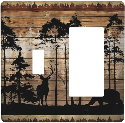 Miniatura 76 de Placa de pared eléctrica de 1 gang sin dispositivo en blanco, bohemio naranja vintage años 70 60s beige amanecer puesta de sol mediados de siglo