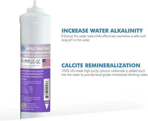 Miniatura 4 de APEC Water Systems PHPLUSKIT-14 - Kit de filtro alcalino de carbonato de calcio de alta pureza de 10 pulgadas con conexión rápida de 1/4