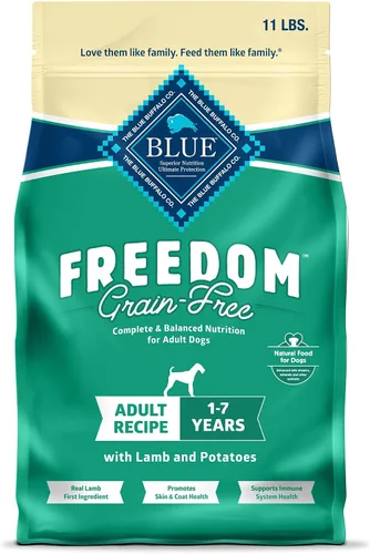 Blue Buffalo Freedom - Alimento seco para perros sin granos, nutrición completa y equilibrada para perros adultos, fabricado en los Estados Unidos