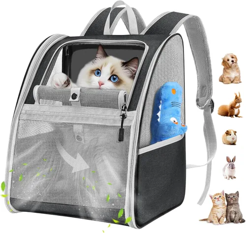 Miniatura 10 de Pawaboo Mochila transportadora para perros y mascotas, mochila de transporte frontal para perros pequeños, medianos y gatos, mochila de transporte